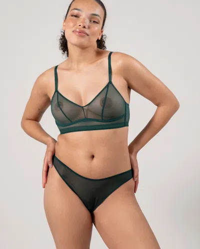 Understatement Mesh Bikini Briefs Pine Green In Green