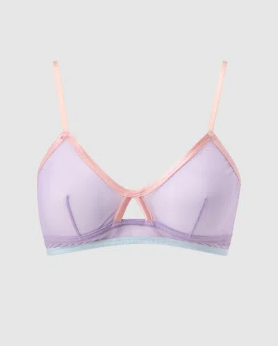 Understatement Mesh Cut-out Triangle Bralette Pastel Lilac In Gold