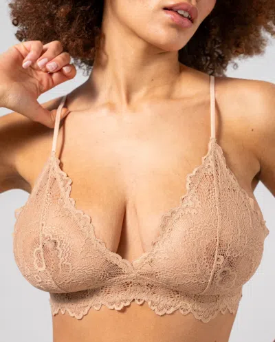 Understatement Lace Triangle Bralette Warm Nude In Neutral