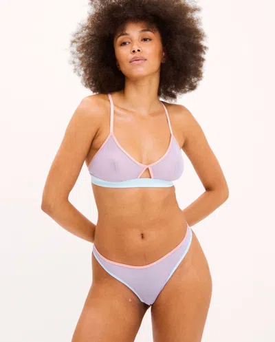 Understatement Mesh Cut-out Triangle Bralette Pastel Lilac In Gold