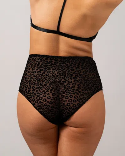 Understatement Mesh Highwaist Briefs Black Leopard In Gold