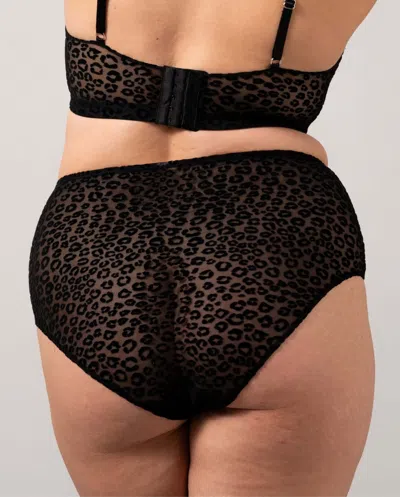 Understatement Mesh Highwaist Briefs Black Leopard In Gold