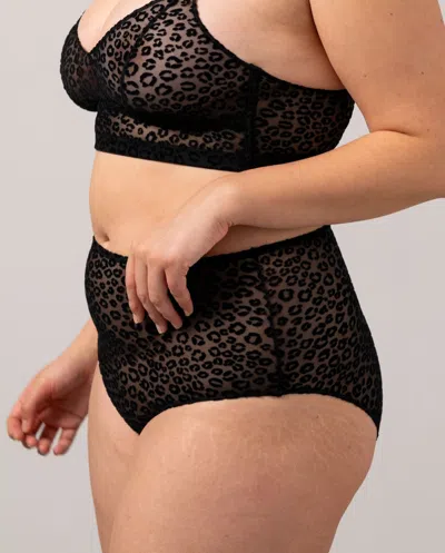 Understatement Mesh Highwaist Briefs Black Leopard In Gold