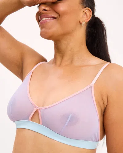 Understatement Mesh Cut-out Triangle Bralette Pastel Lilac In Gold