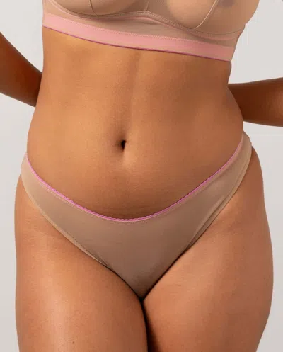 Understatement Mesh Bikini Briefs Warm Nude/candy Pink In Brown