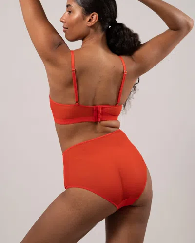 Understatement Mesh Highwaist Briefs Fiery Red In Gold