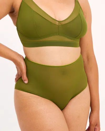 Understatement Mesh Highwaist Briefs Olive In Green