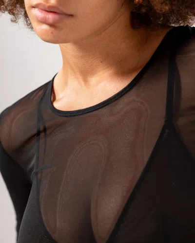 Understatement Mesh Longsleeve Tee In Black