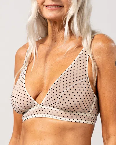 Understatement Mesh Plunge Bralette Cream/black In White