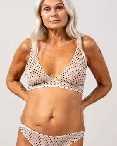 Understatement Mesh Plunge Bralette Cream/black In White