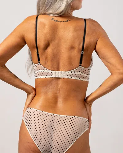 Understatement Mesh Plunge Bralette Cream/black In White