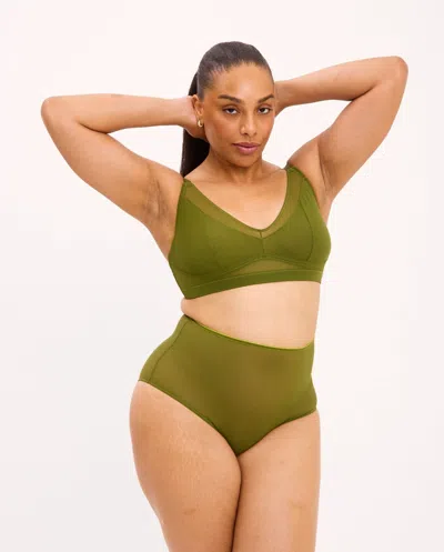 Understatement Mesh Highwaist Briefs Olive In Green