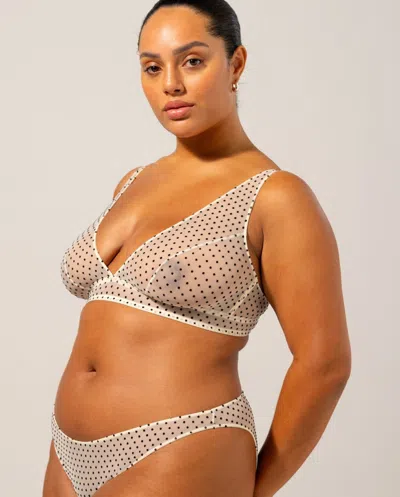 Understatement Mesh Plunge Bralette Cream/black In White