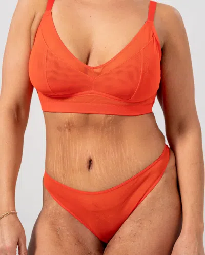 Understatement Mesh Support Bra Fiery Red In Orange