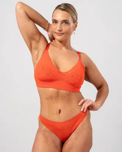Understatement Mesh Support Bra Fiery Red In Orange