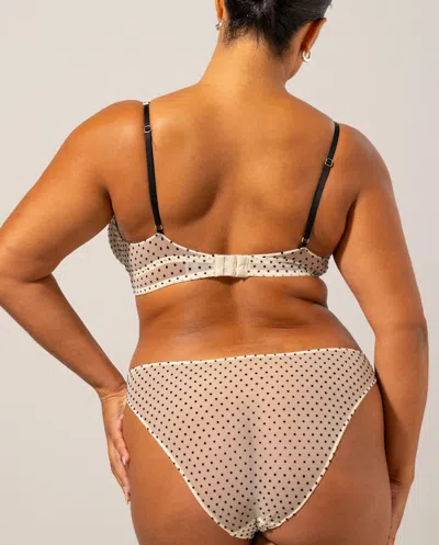 Understatement Mesh Plunge Bralette Cream/black In White