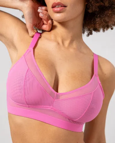 Understatement Mesh Support Bra Candy Pink In Pink