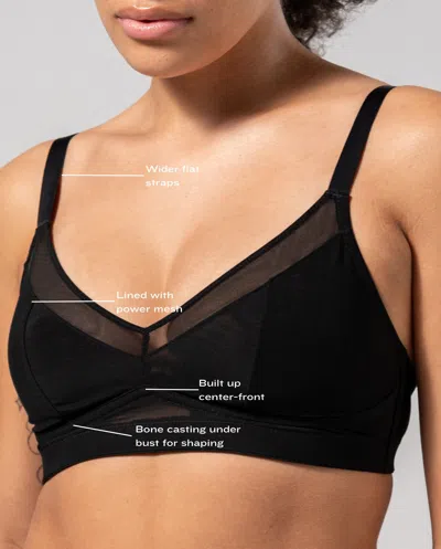 Understatement Mesh Support Bra Black In Black
