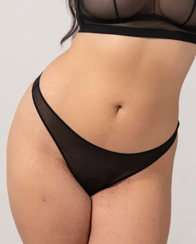 Understatement Mesh Thong Black In Black