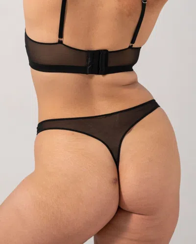 Understatement Mesh Thong Black In Black