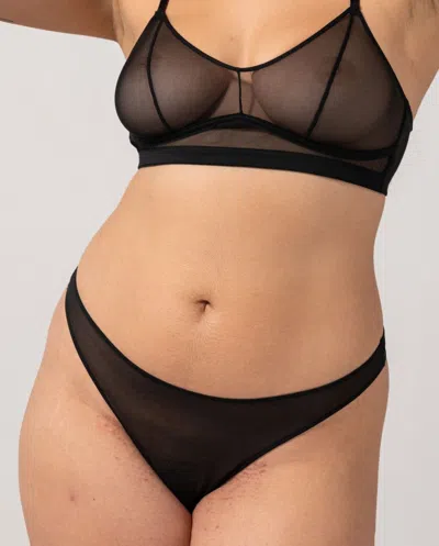 Understatement Mesh Thong Black In Black