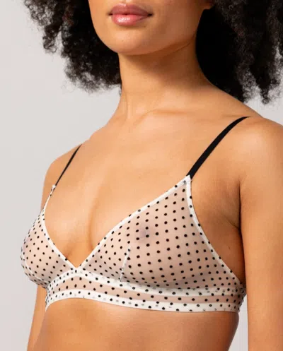 Understatement Mesh Triangle Bralette Cream/black In Multi