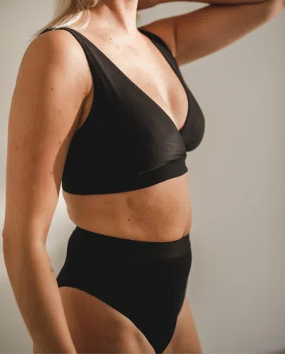 Understatement Microfiber Nursing Bra Black In Black