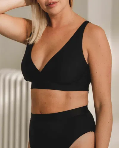 Understatement Microfiber Nursing Bra Black In Black