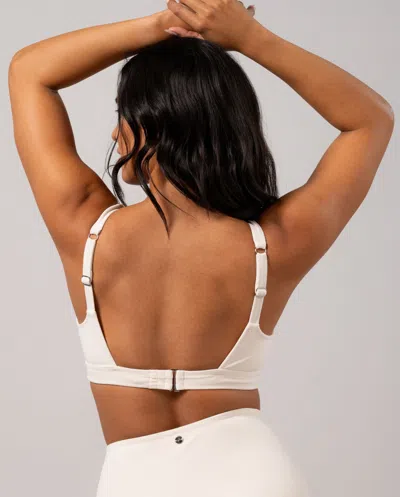 Understatement Plunge Bikini Top Cream In White