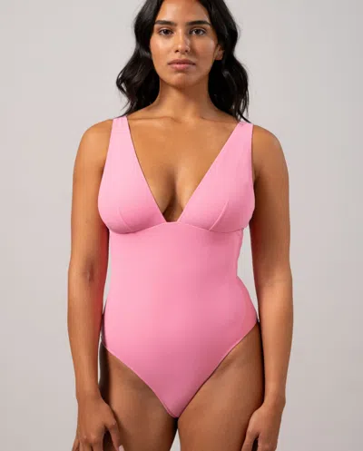 Understatement Plunge Swimsuit Candy Pink In Pink