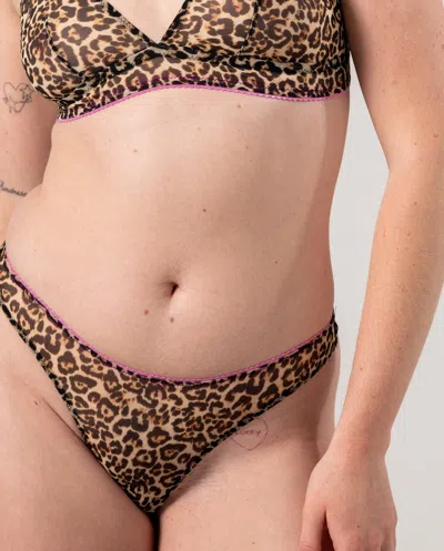 Understatement Mesh Thong Leopard/candy Pink In Multi