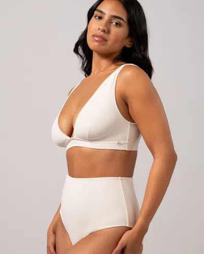Understatement Plunge Bikini Top Cream In White