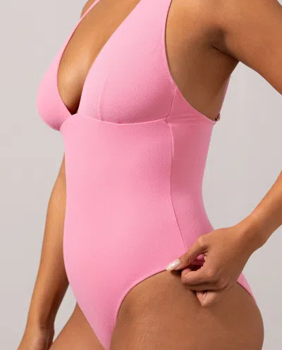 Understatement Plunge Swimsuit Candy Pink In Pink