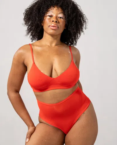 Understatement Micro Scoop Bra Fiery Red In Red