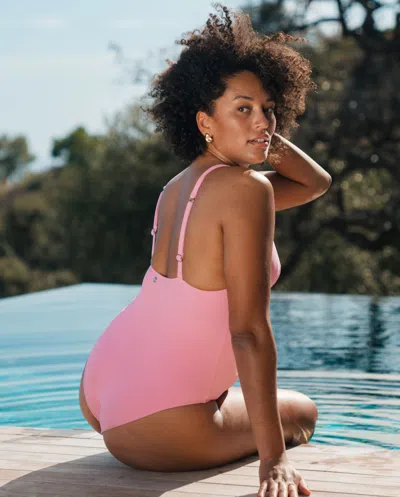 Understatement Plunge Swimsuit Candy Pink In Pink