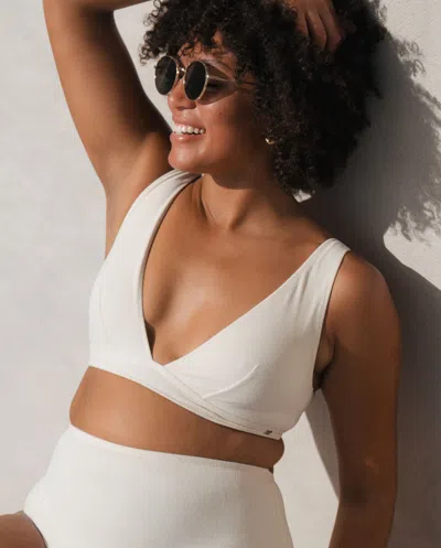 Understatement Plunge Bikini Top Cream In White