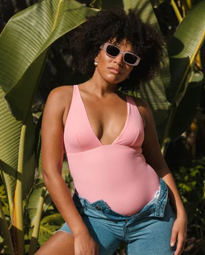 Understatement Plunge Swimsuit Candy Pink In Pink
