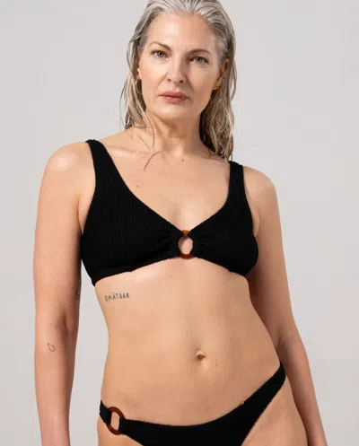 Understatement Ring Scoop Bikini Top Black In Black