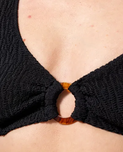 Understatement Ring Scoop Bikini Top Black In Black