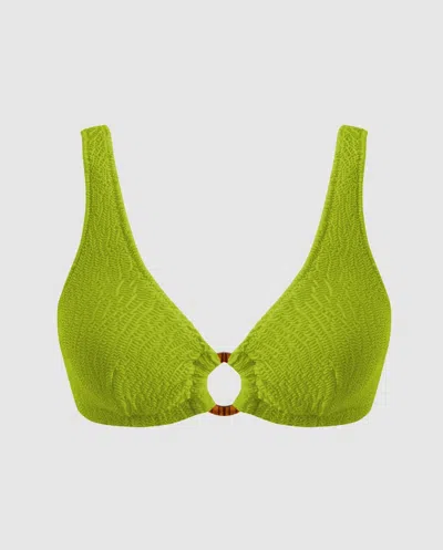 Understatement Ring Scoop Bikini Top Matcha In Green