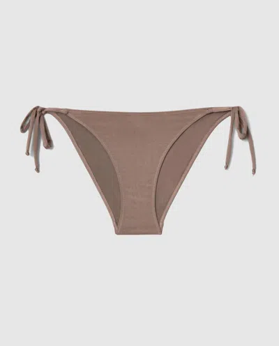 Understatement Strappy Bikini Briefs Mauve In Brown