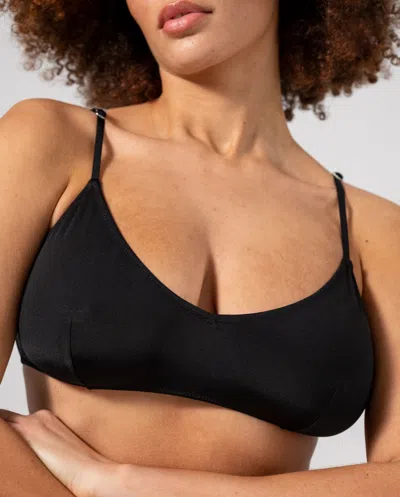 Understatement Strappy Scoop Bikini Top Black
