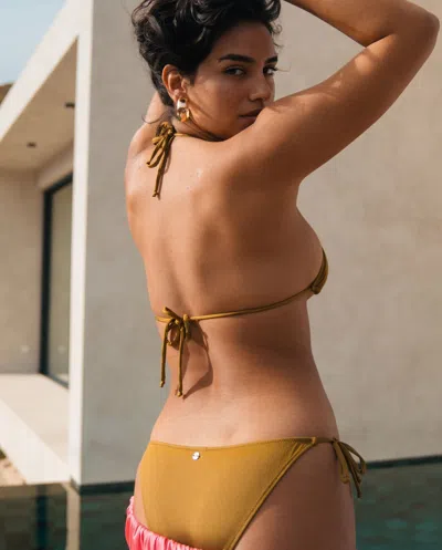 Understatement Strappy Bikini Briefs Olive In Brown