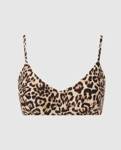 Understatement Strappy Scoop Bikini Top Leopard In Brown