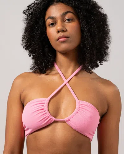 Understatement Strappy Bandeau Bikini Top Candy Pink