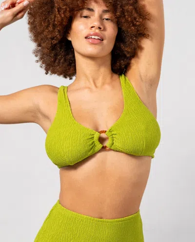 Understatement Ring Scoop Bikini Top Matcha In Green