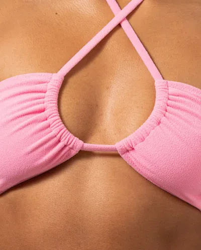 Understatement Strappy Bandeau Bikini Top Candy Pink