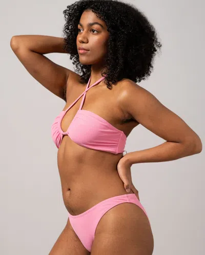 Understatement Strappy Bandeau Bikini Top Candy Pink