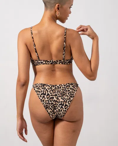Understatement Strappy Scoop Bikini Top Leopard In Brown