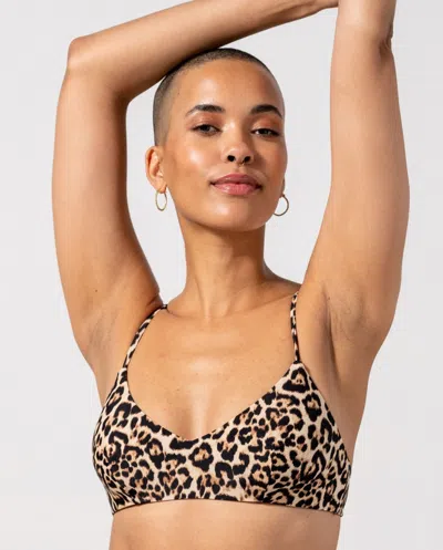 Understatement Strappy Scoop Bikini Top Leopard In Brown